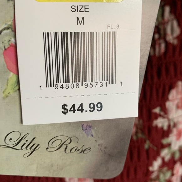 Lily Rose womens floral milkmaid dress size medium coquette bloomcore dainty - Picture 6 of 15